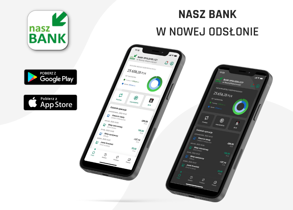 Nowa wersja aplikacji mobilnej – Nasz Bank 2.0