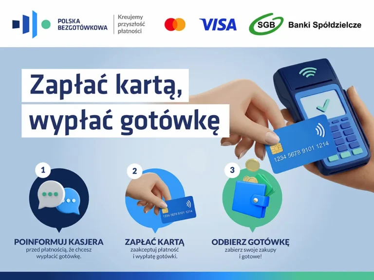 Baner zapłać kartą wypłać gotówkę